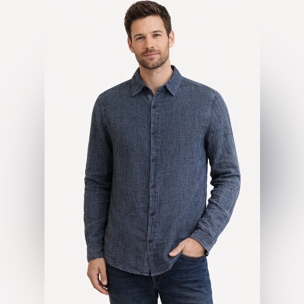 HEDGE - NWT - Dark Blue Textured Shirt